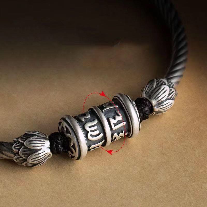 Bracelet tressé Buddha Stones Om Mani Padme Hum Lotus Peace