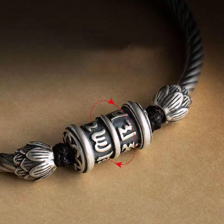 Bracelet tressé Buddha Stones Om Mani Padme Hum Lotus Peace