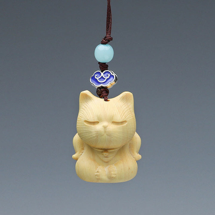 Buddha Stones Thuja Sutchuenensis Bois de santal vert Buis Mini Animal mignon Lapin Chat Cerf Baleine Prospérité Téléphone Décorations suspendues - image 12