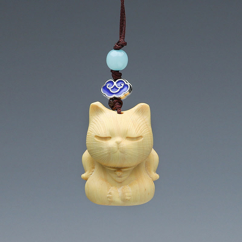 Buddha Stones Thuja Sutchuenensis Bois de santal vert Buis Mini Animal mignon Lapin Chat Cerf Baleine Prospérité Téléphone Décorations suspendues - image 11