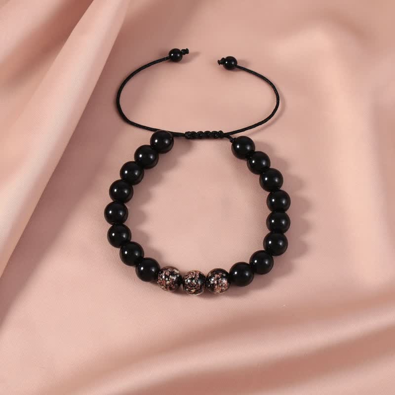 Bracelet de force lumineux en obsidienne noire Buddha Stones