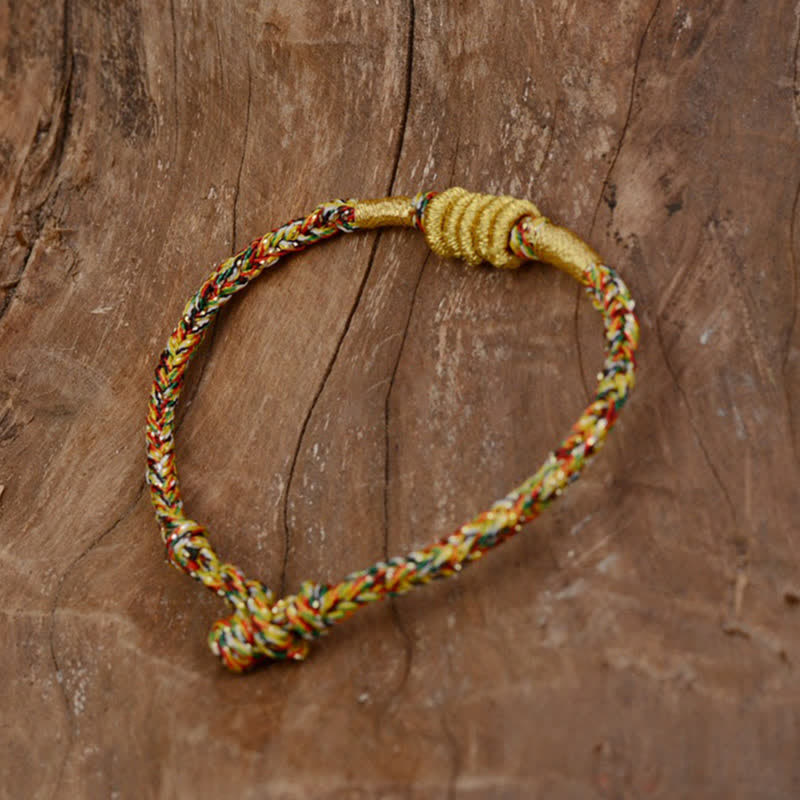 Bracelet tressé de protection de nœud King Kong coloré fait main en Buddha Stones