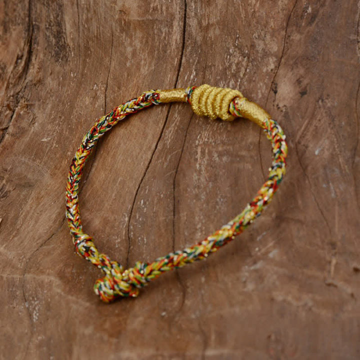 Bracelet tressé de protection de nœud King Kong coloré fait main en Buddha Stones