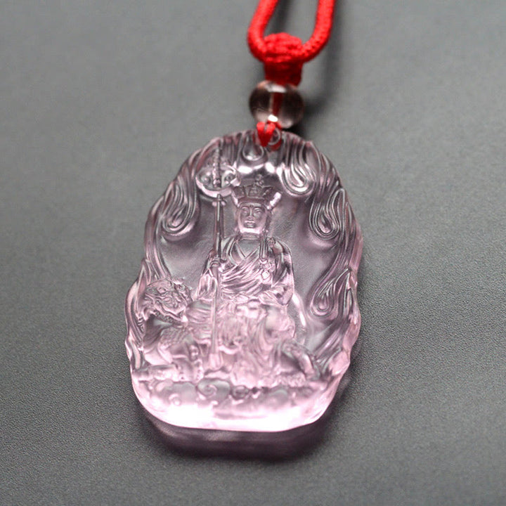 Collier pendentif amulette de sérénité en cristal Buddha Stones Liuli Ksitigarbha