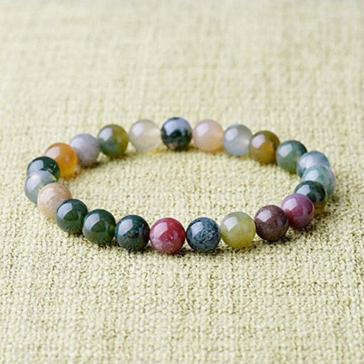 Bracelet de yoga porte-bonheur en perles d'agate indiennes Buddha Stones