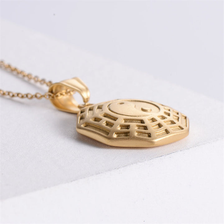 Collier pendentif en acier titane Bagua Yin Yang Balance - image 4