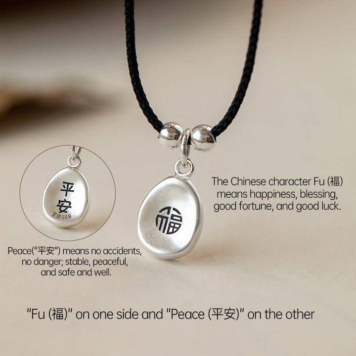 Collier pendentif en argent sterling 925 Buddha Stones en argent sterling 999, symbole de la paix et de la joie, symbole de la chance et de la fortune