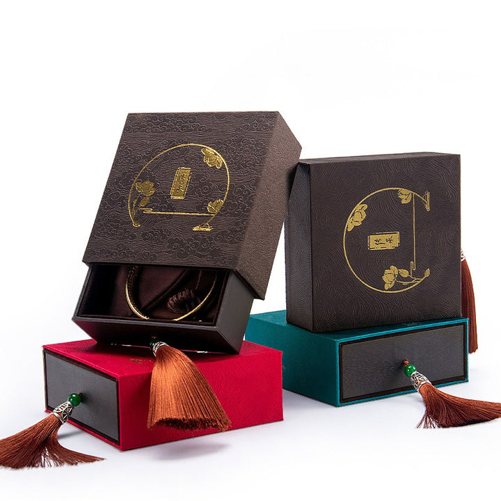 Coffret de rangement de bijoux vintage en forme de lotus avec pompons - image 8