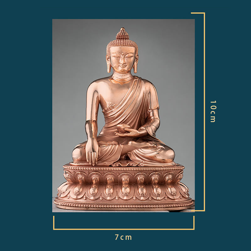 Statue de Bouddha de la sérénité de Gautama Shakyamuni en cuivre, décoration de la maison