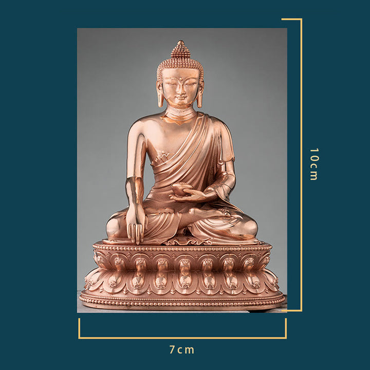 Statue de Bouddha de la sérénité de Gautama Shakyamuni en cuivre, décoration de la maison