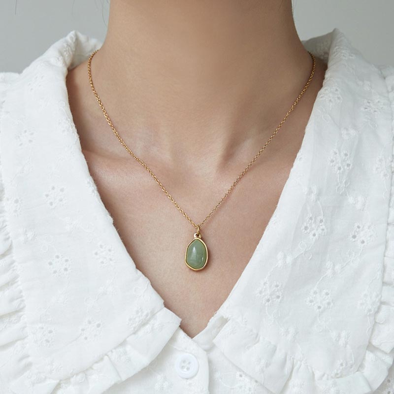 Buddha Stones pendentif bénédiction en aventurine verte naturelle, améthyste, quartz rose