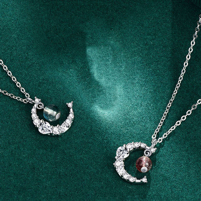 Collier de guérison d'amour en cristal bleu quartz fraise Buddha Stones