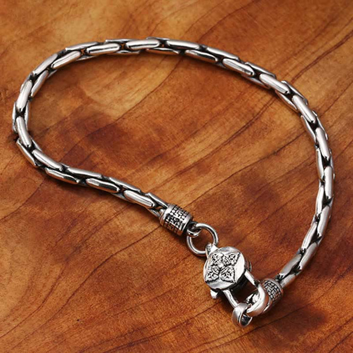 Buddha Stones tibétaines Double Dorje Om Mani Padme Hum bouddha croix gammée Vajra Bracelet de force