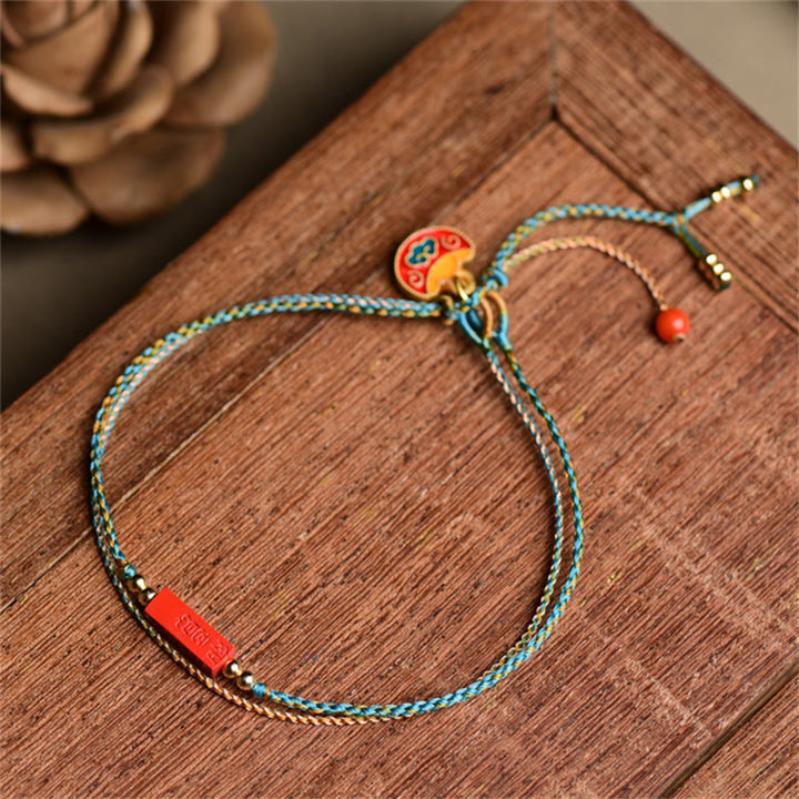 Bracelet tressé double couche fait main en cinabre avec Buddha Stones