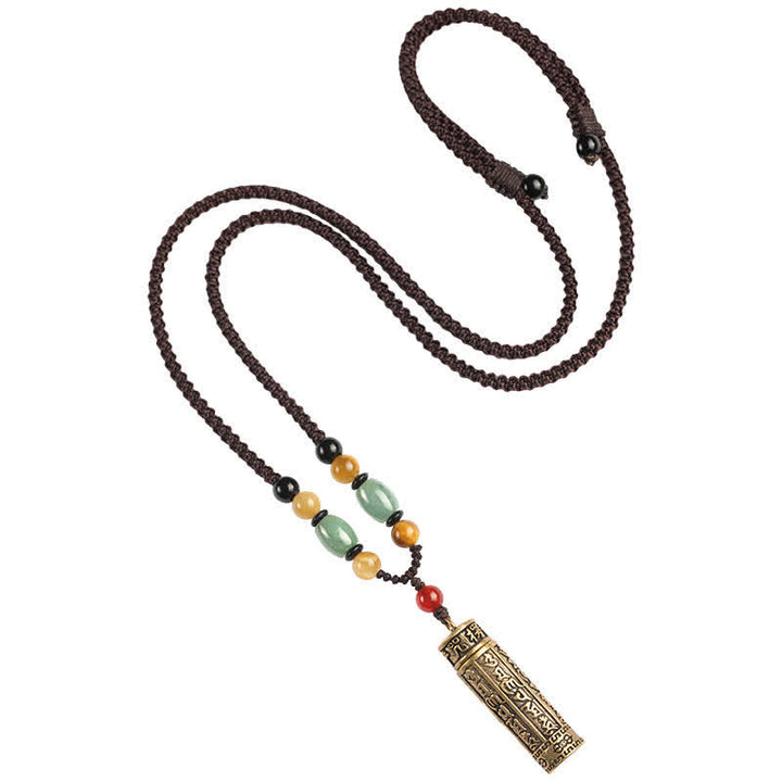 Buddhastoneshop Tibet Om Mani Padme Hum Agate Shurangama Sutra Protection Collier Pendentif - image 10