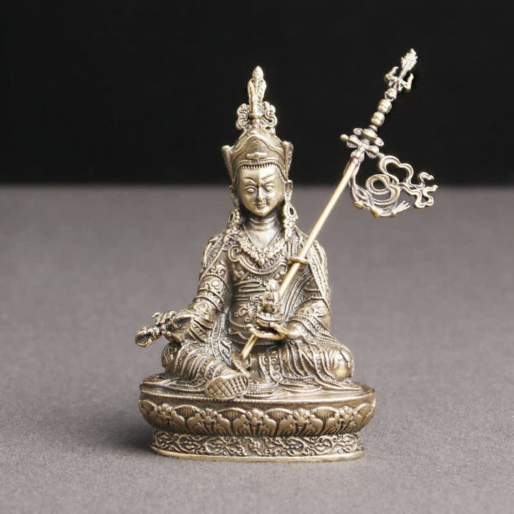 Statue de Bouddha Padmasambhava en cuivre, décoration de temple, statue de sérénité