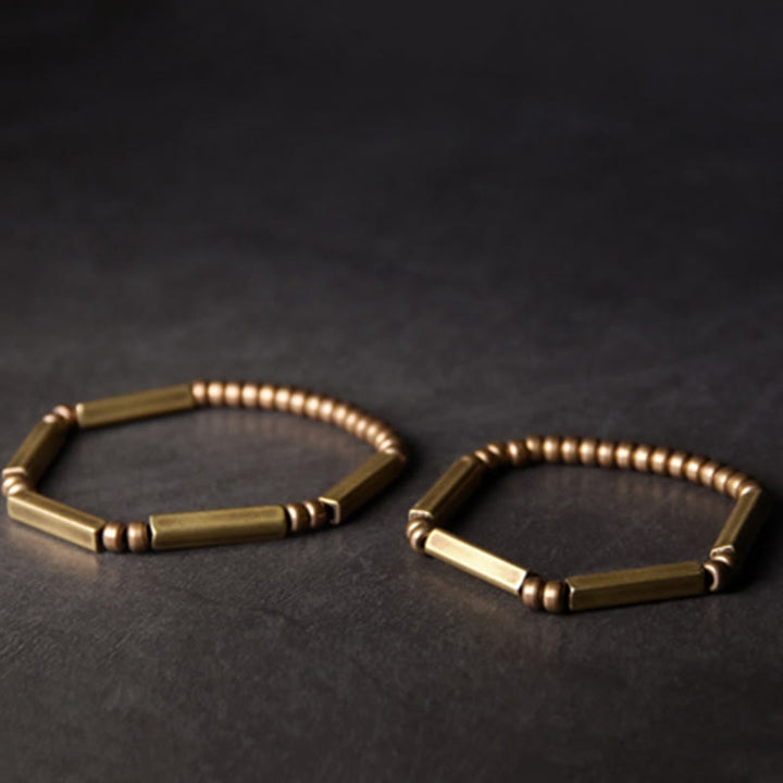 Bracelet tibétain simple en cuivre avec Buddha Stones pour la richesse et la chance
