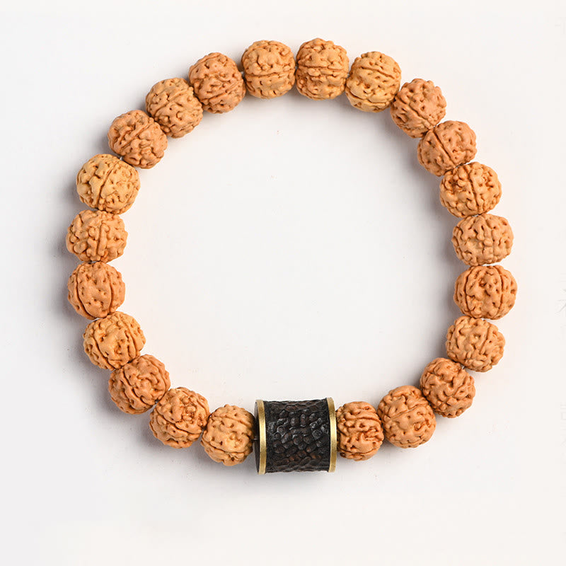 Bracelet de richesse et de bon augure en Buddha Stones tibétaines Rudraksha Bodhi Seed