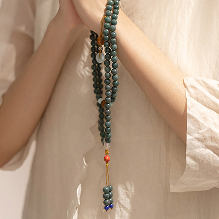 Bracelet Mala de méditation avec 108 Buddha Stones et graines de Bodhi