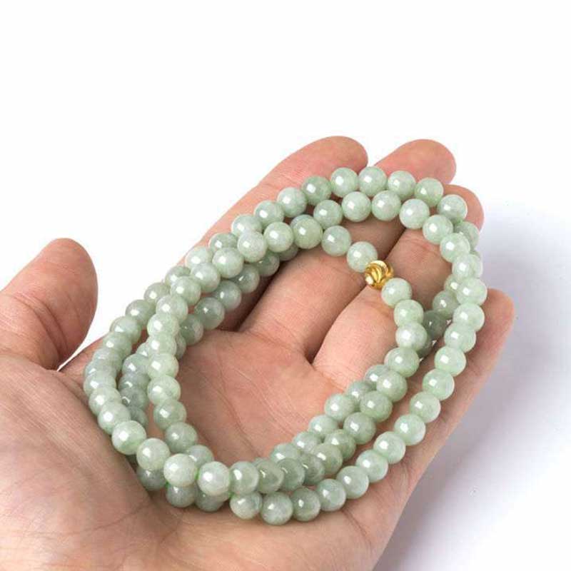 Bracelet Mala porte-bonheur en jade 108 perles