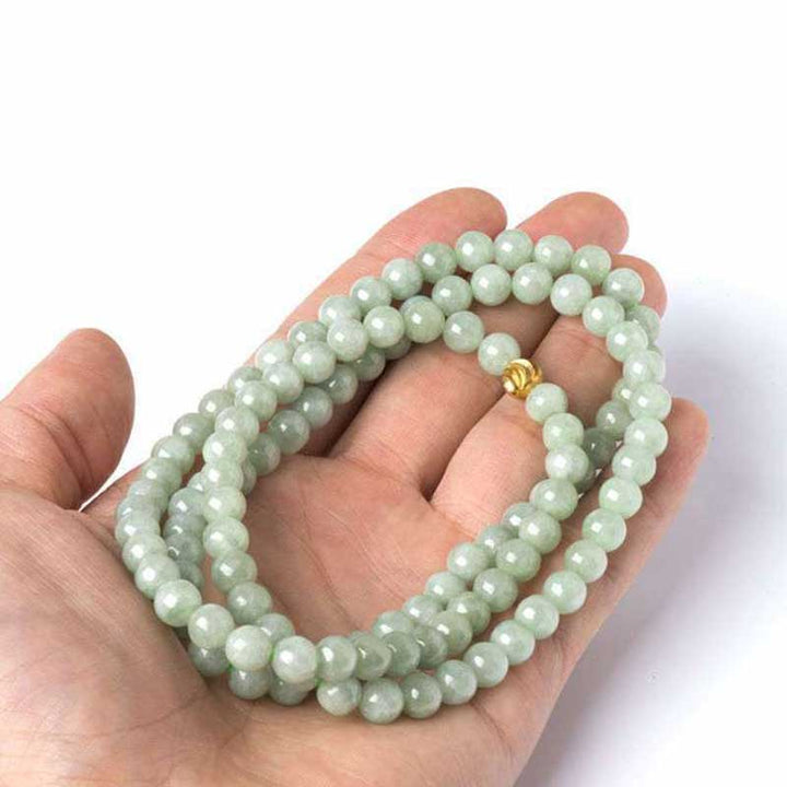 Bracelet Mala porte-bonheur en jade 108 perles