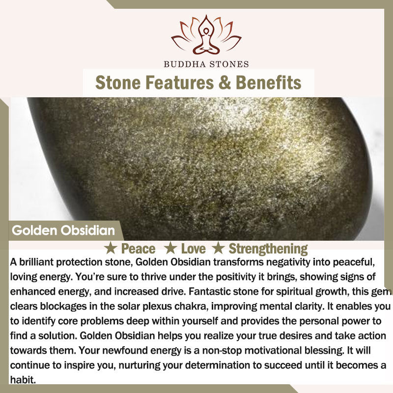 Buddha Stones pour vivre un renversement de fortune Bracelet de protection en obsidienne arc-en-ciel et or brillant