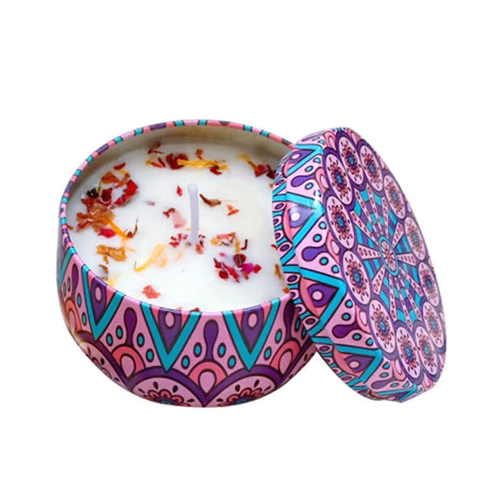 Bougie parfumée à la cire de soja au thé blanc, fleur de gingembre, lavande et gardénia, cadeau pour la famille et les amis - Violette brumeuse - image 29