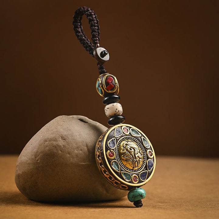 Buddha Stones tibétain Om Mani Padme Hum Bodhi graine paix porte-clés