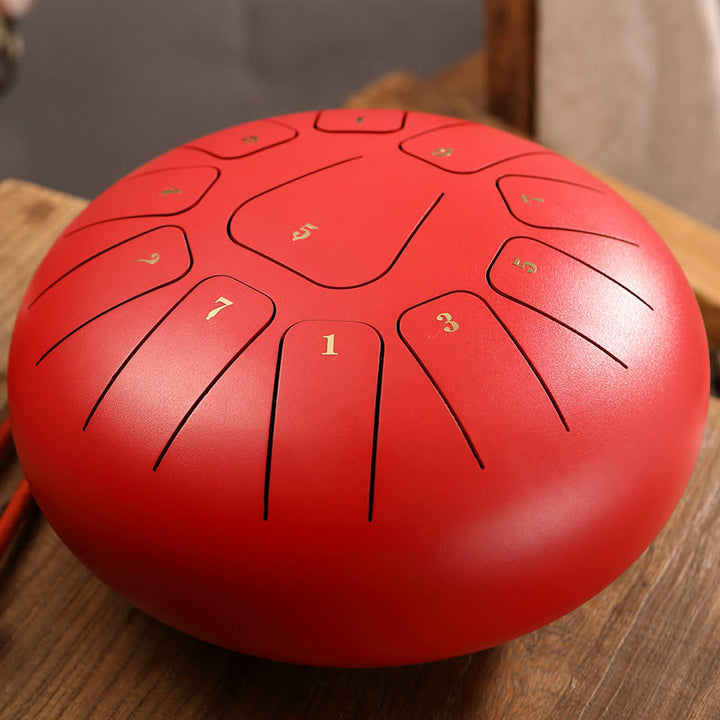 Buddha Stones Steel Tongue Drum Kit de batterie de yoga de méditation de pleine conscience de guérison sonore 11 notes 8 pouces