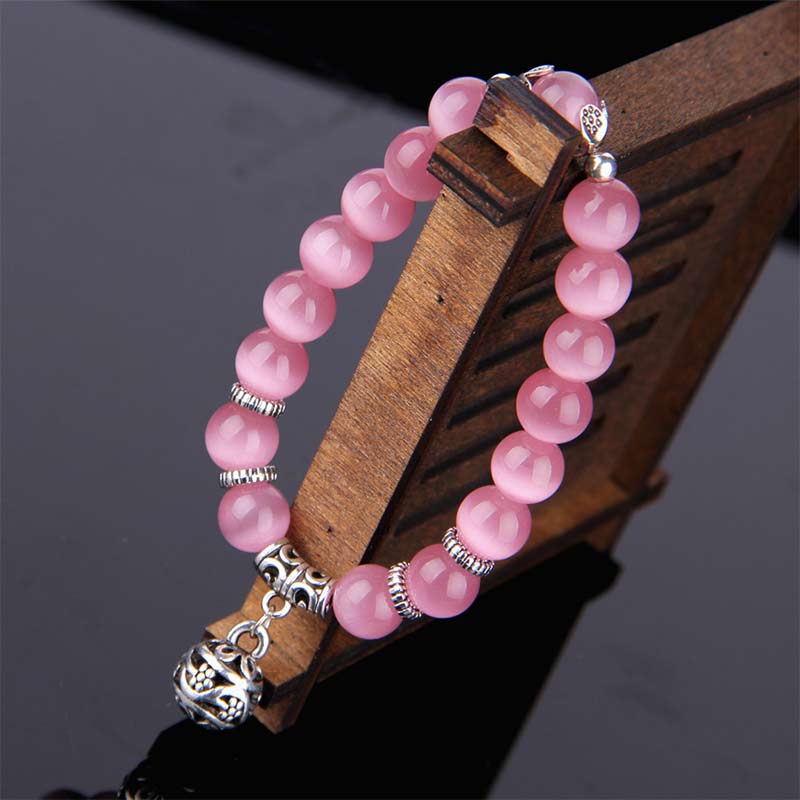 Bracelet porte-bonheur tibétain œil de chat Buddha Stones