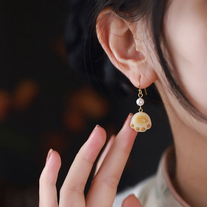 Boucles d'oreilles pendantes en forme de patte de chat et de paix Bodhi Seed - image 3