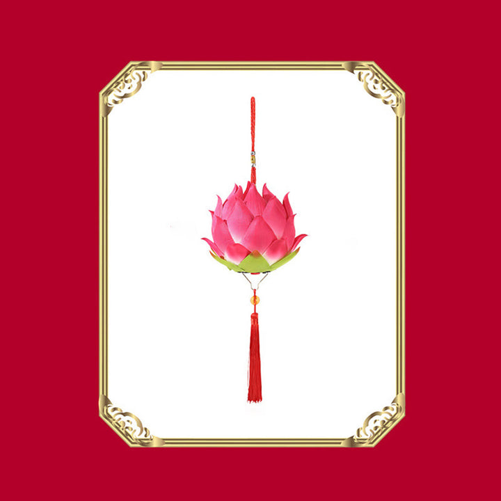 Lampe à pompon en forme de lanterne en forme de Buddha Stones et de fleur de lotus à faire soi-même