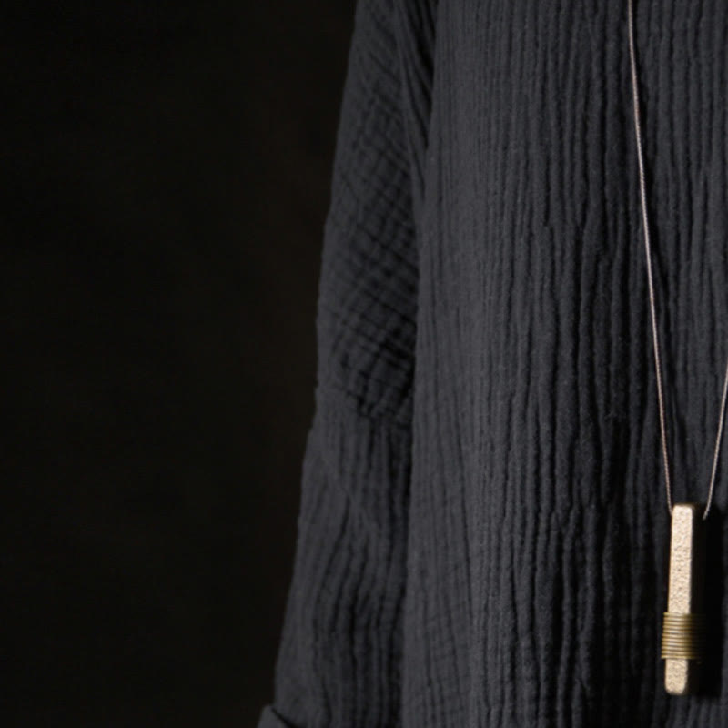 Collier pendentif en cuivre avec Buddha Stones au design texturé vintage