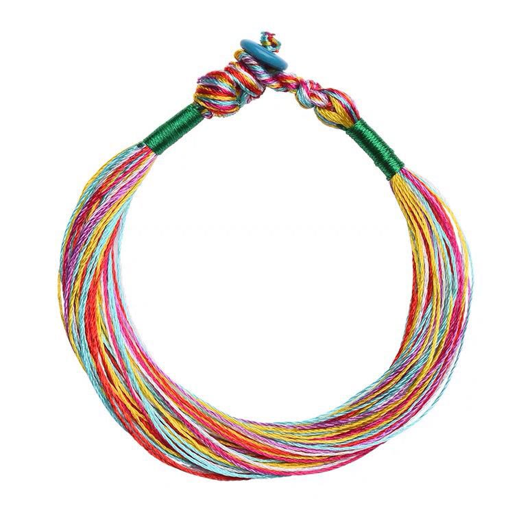 Bracelet tibétain fait main en Buddha Stones avec cinq fils colorés pour protection du festival des bateaux-dragons, pour adultes et enfants