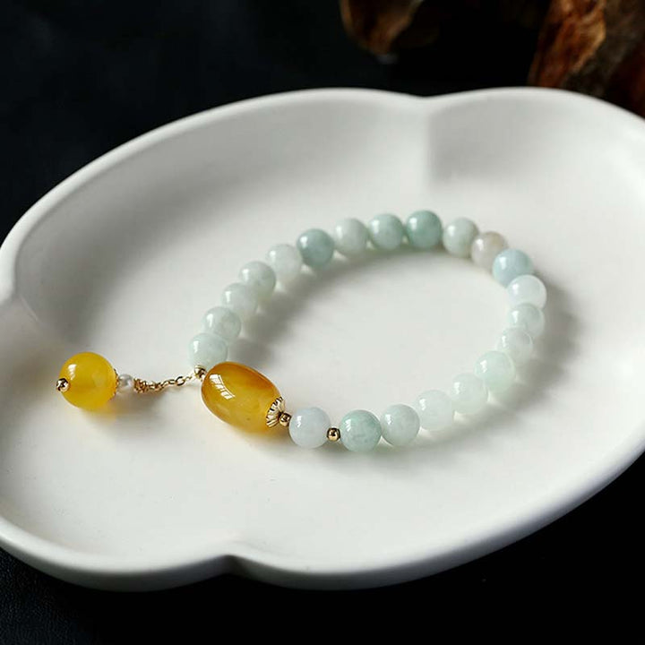 Bracelet de protection en agate de jade blanc naturel Buddha Stones