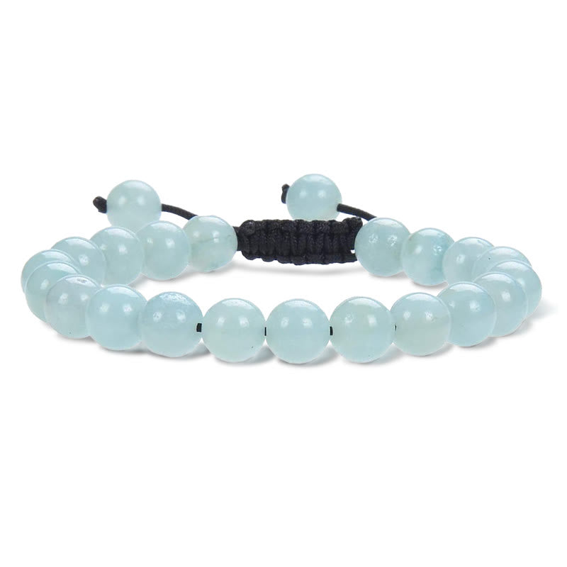 Bracelet en macramé unisexe réglable avec pierres précieuses et cristaux de guérison naturelles Buddha Stones - Amazonite - image 5