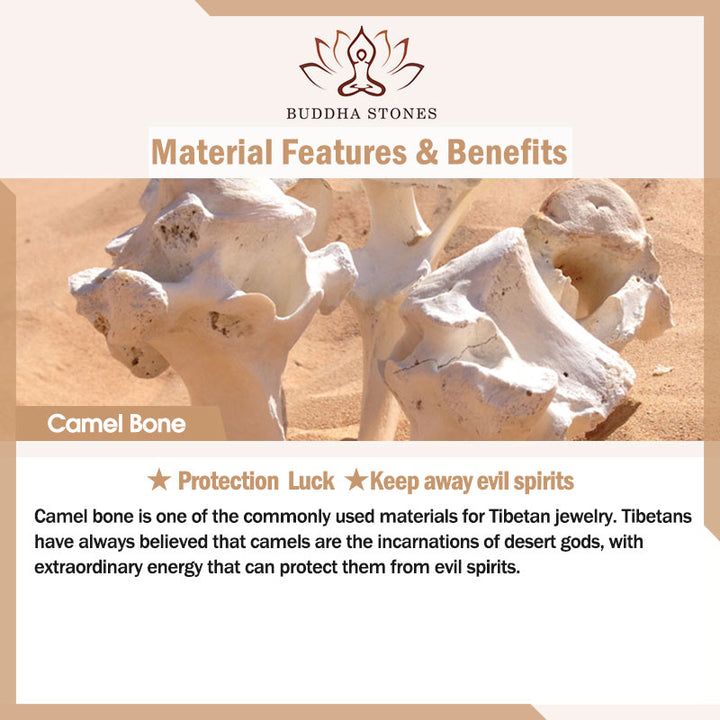 Buddha Stones en os de chameau tibétain naturel, croix gammée Dzi, perle Shankha, breloque de bouddha Kirtimukha, Bracelet à pompon de Protection porte-bonheur