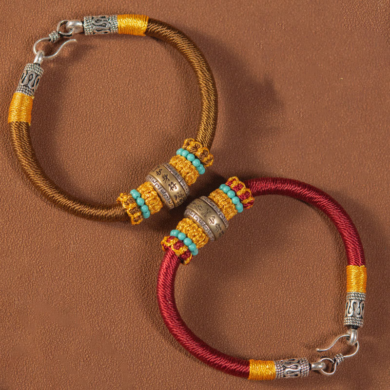 Amulette tibétaine faite à la main en Buddha Stones Bracelet tressé de protection contre la chance et le nœud King Kong - image 1
