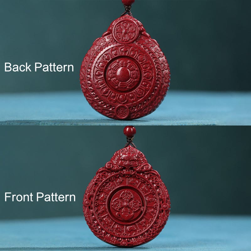 Collier pendentif en Buddha Stones avec pendentif en cinabre naturel et amulette Bagua pour éloigner les mauvais esprits - image 5