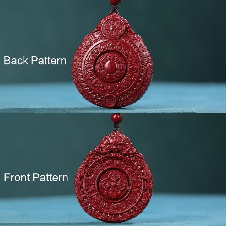 Collier pendentif en Buddha Stones avec pendentif en cinabre naturel et amulette Bagua pour éloigner les mauvais esprits - image 5