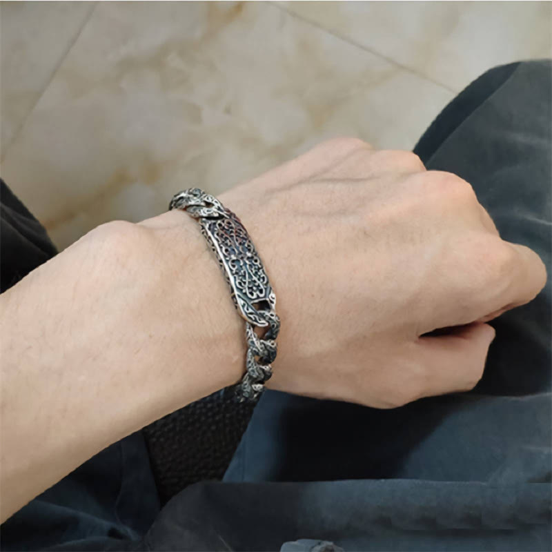 Bracelet de guérison gravé à motifs vintage Buddha Stones