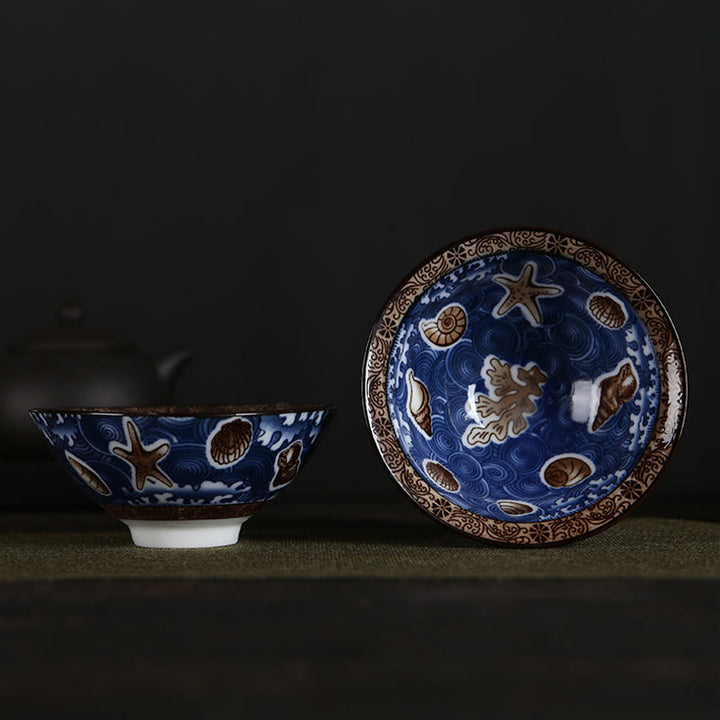 Buddha Stones Fleurs Fu Caractère Montagnes Lotus Fleurs de cerisier Tasse à thé en céramique Tasse à thé Kung Fu