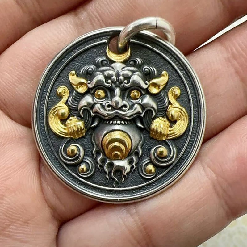 Collier pendentif amulette de guérison tibétaine Kirtimukha en Buddha Stones