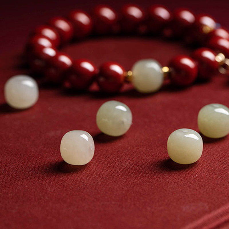 Bracelet de protection et de guérison en jade cinabre et Buddha Stones