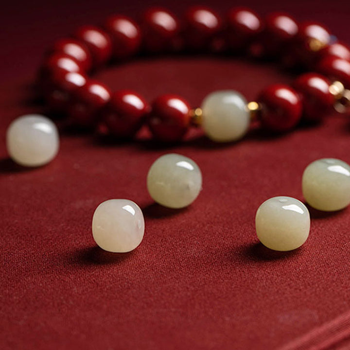 Bracelet de protection et de guérison en jade cinabre et Buddha Stones