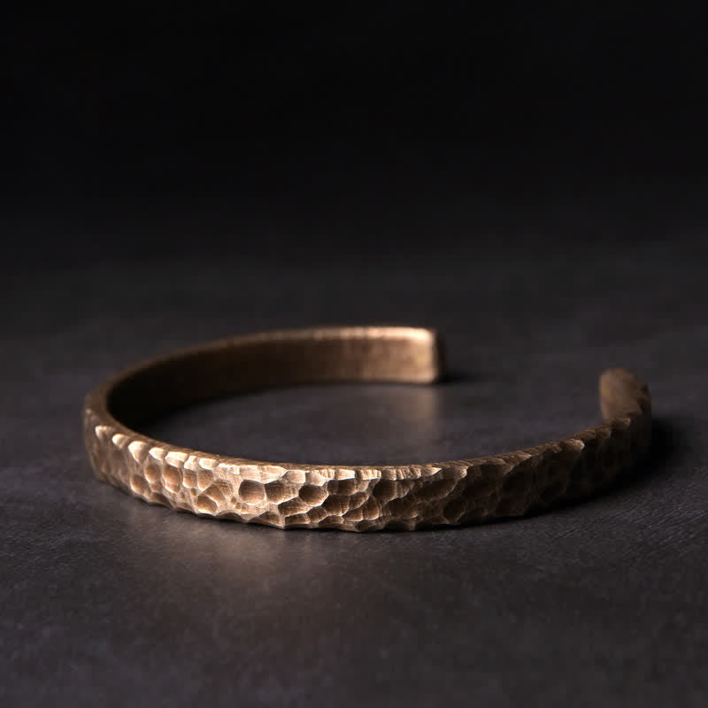 Bracelet manchette en cuivre au design simple Buddha Stones - Grand 63 mm - image 1