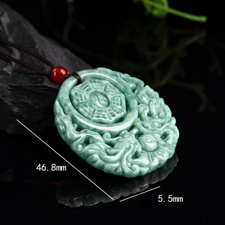 Collier pendentif en corde Buddha Stones et dragon en jade Yin Yang - image 7