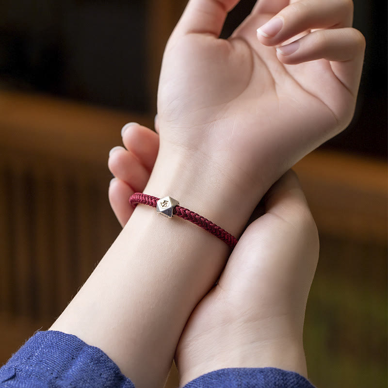 Bracelet tressé en argent sterling 925 fait à la main avec Buddha Stones et symbole du zodiaque chinois - image 6