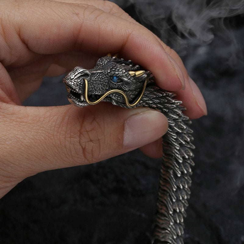 Bracelet chaîne de protection porte-bonheur en Buddha Stones, dragon nordique, fait à la main