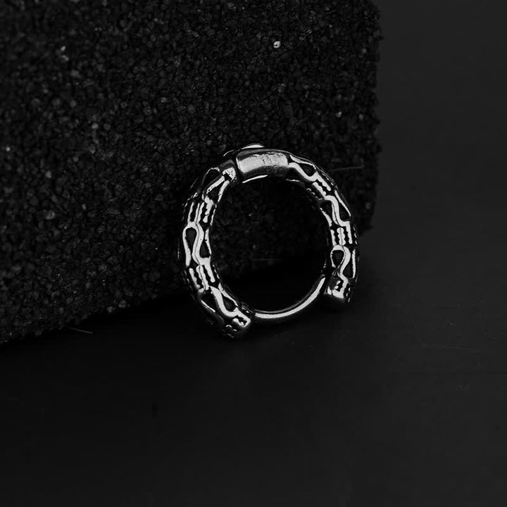 Boucles d'oreilles d'équilibre en acier titane à motif rétro